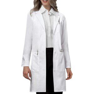 Professional Lab Coat for Women Long Sleeve, White, Unisex